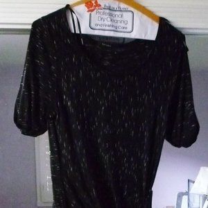 forever 21 L black asymmetric dress 3/4 sleeves